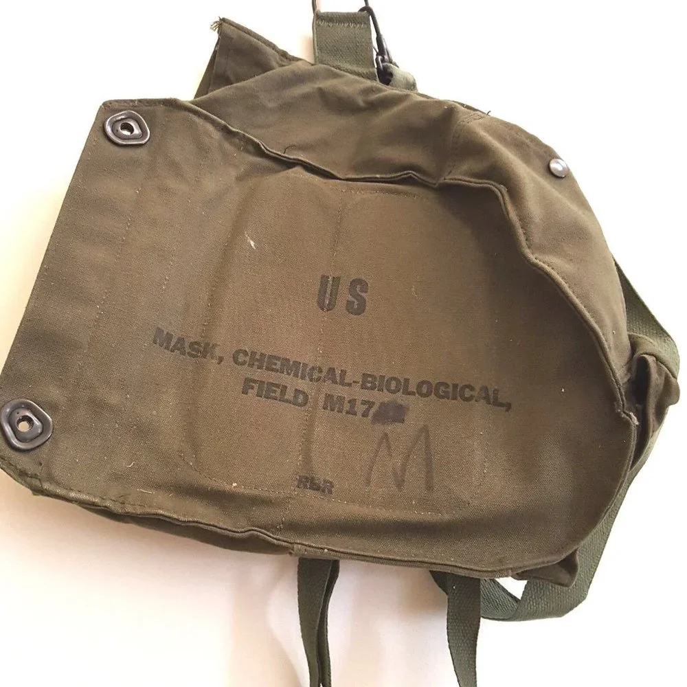 US ARMY GAS Mask Canvas Bag Chemical Biological Field M17 BAG ONLY Hipster #1